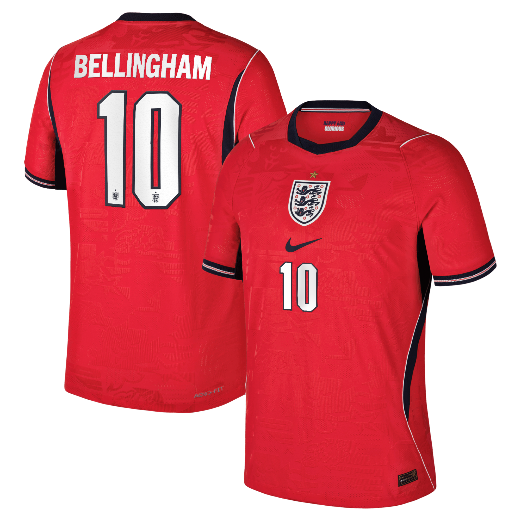Maillot Extérieur Match Angleterre Nike Aero-FIT 2026 avec flocage Bellingham 10