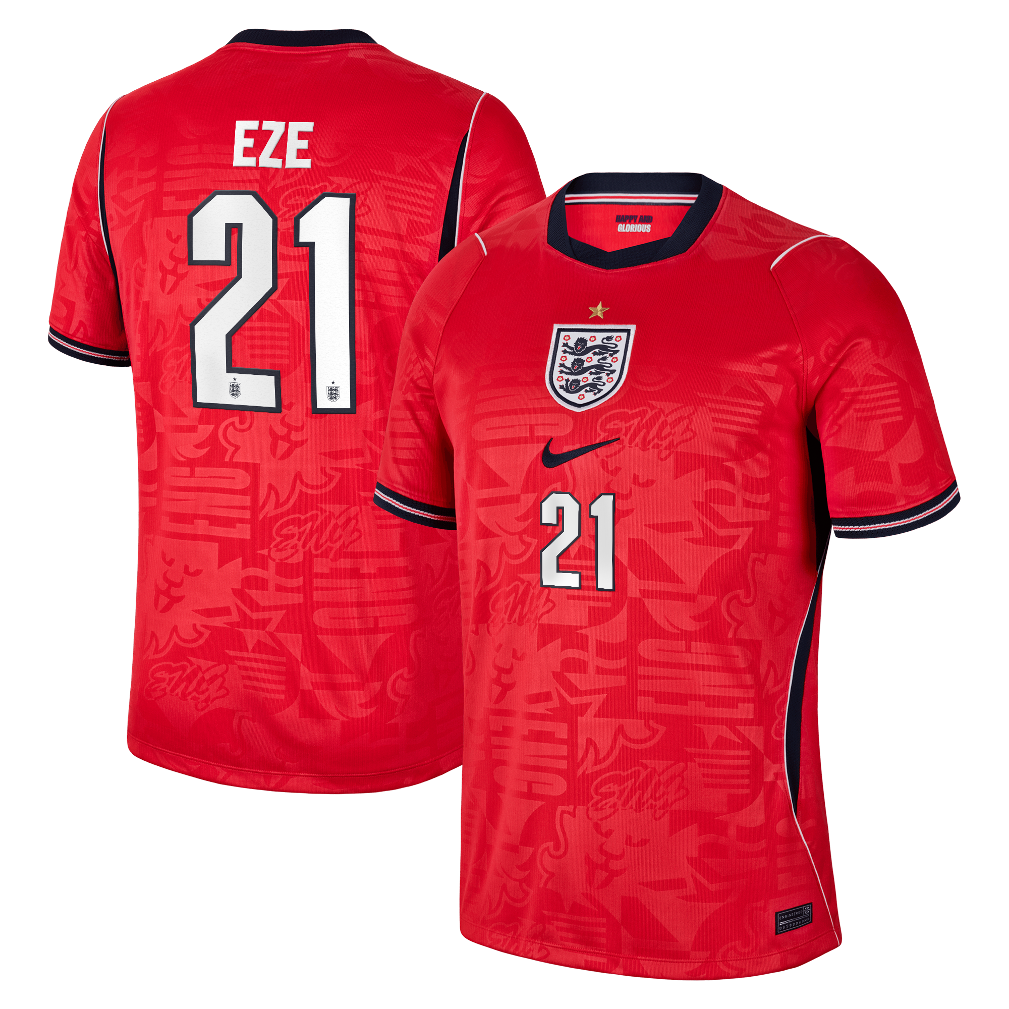 Camiseta Nike Stadium de la 2ª equipación del Inglaterra 2026 dorsal Eze 21: retailer-supplied image