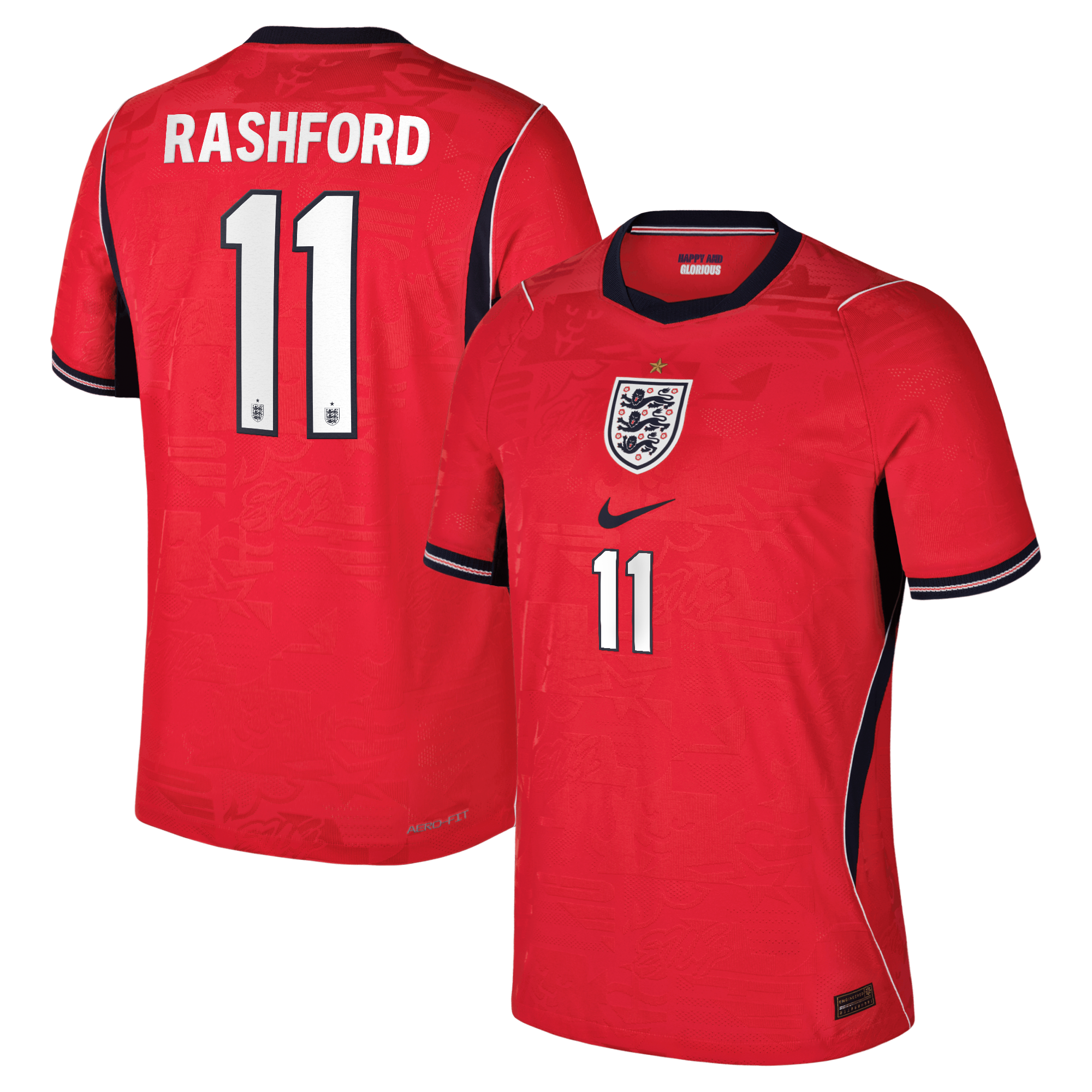 Maillot Extérieur Match Angleterre Nike Aero-FIT 2026 avec flocage Rashford 11