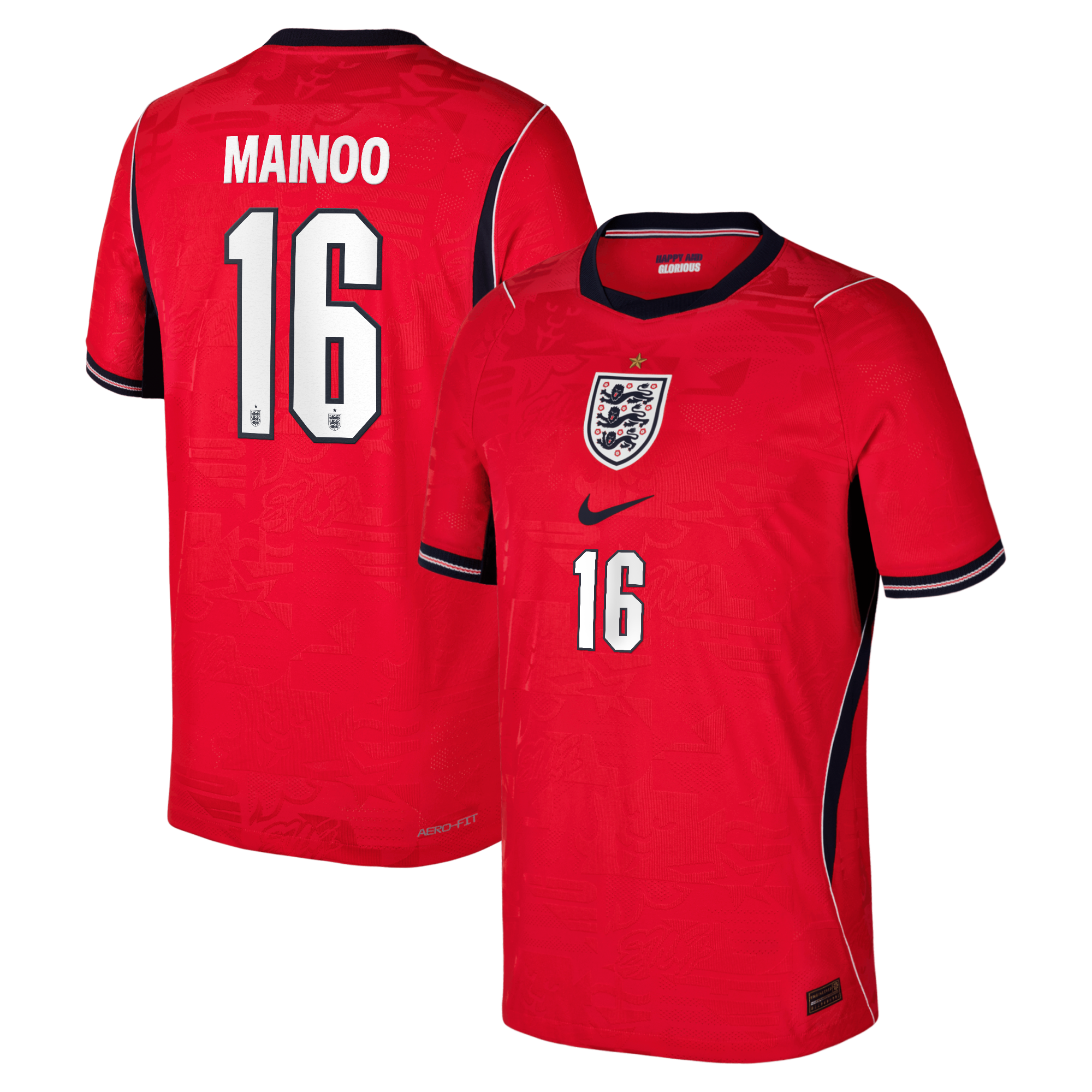 Maillot Extérieur Match Angleterre Nike Aero-FIT 2026 - Enfant avec flocage Mainoo 16