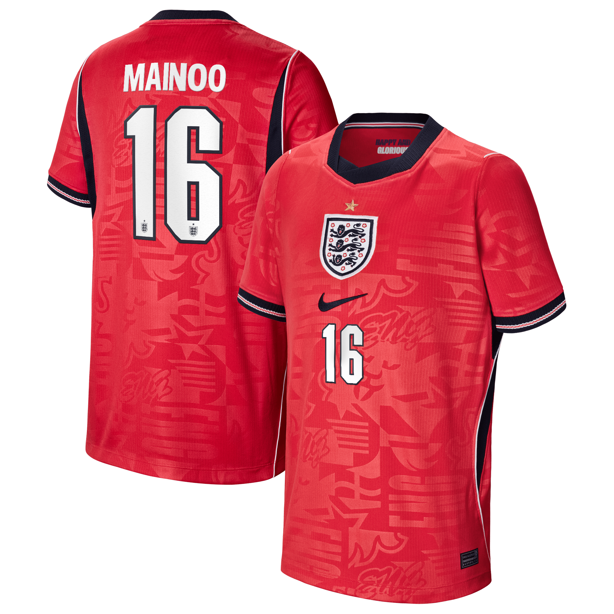 Maillot Extérieur Stadium Angleterre Nike 2026 - Enfant avec flocage Mainoo 16