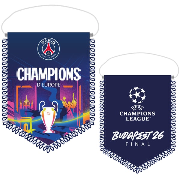 Fanion PSG Champions d'Europe 2026