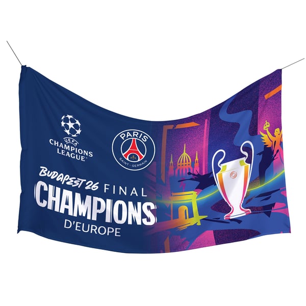 Drapeau PSG Champions d'Europe 2026