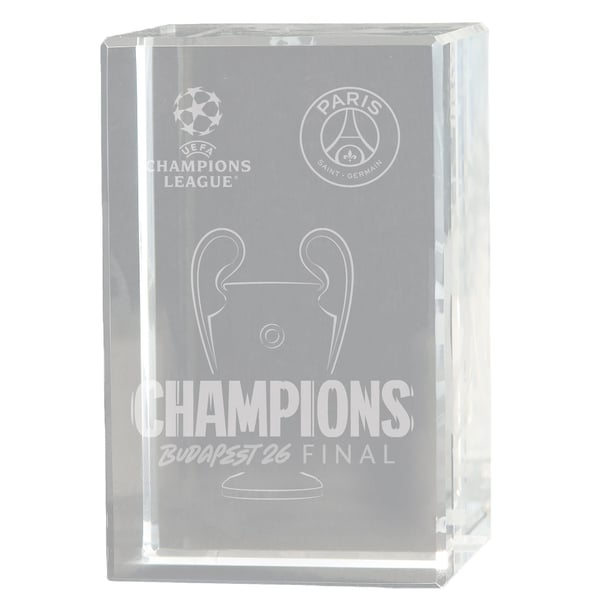 Bloc de cristal PSG Champions d'Europe 2026