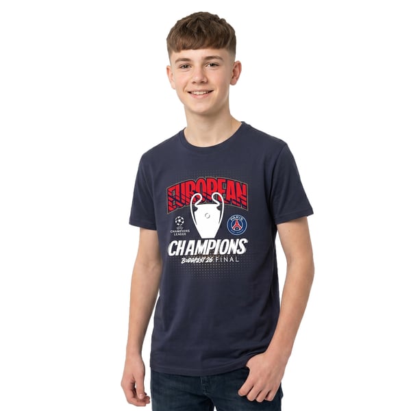 T-Shirt PSG Champions d'Europe 2026 - Bleu - Enfant