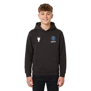 Sweat à capuche PSG Champions d'Europe 2026 - Noir - Enfant, vue 1