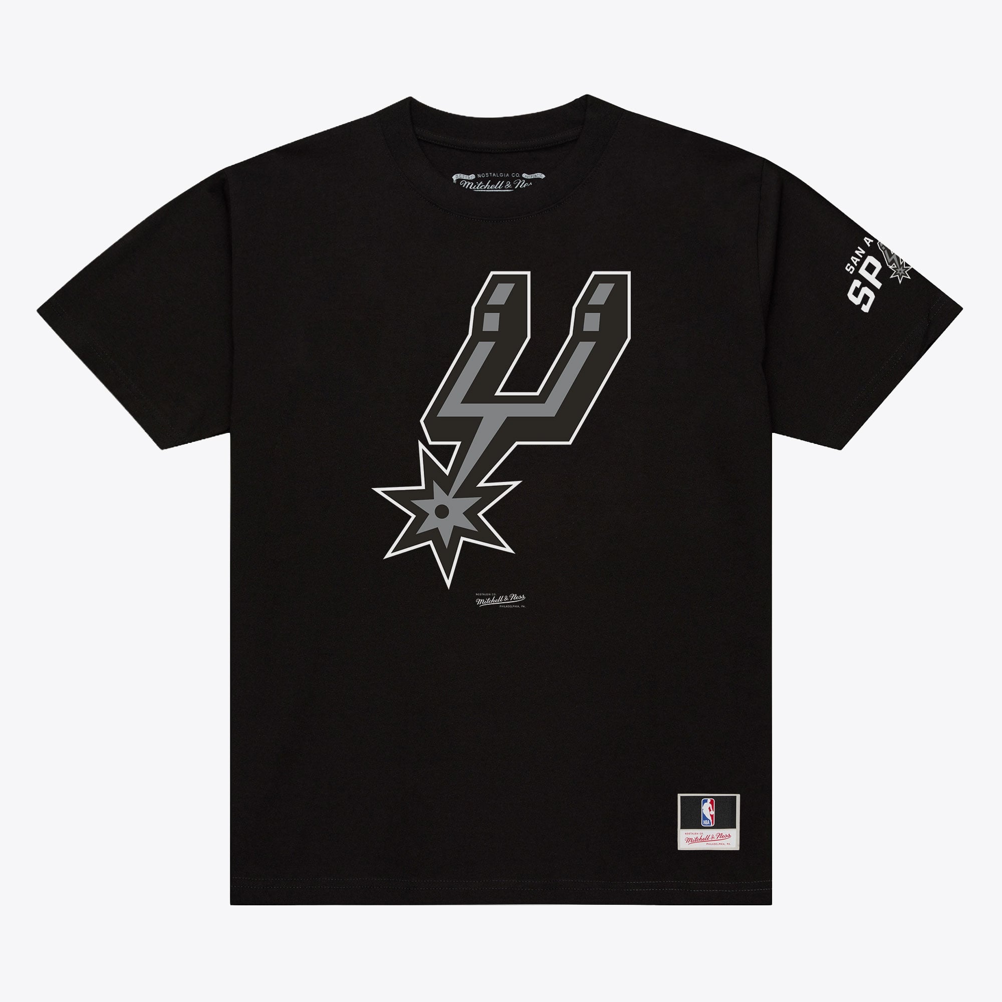 Men's Mitchell & Ness Black San Antonio Spurs Basic T-Shirt