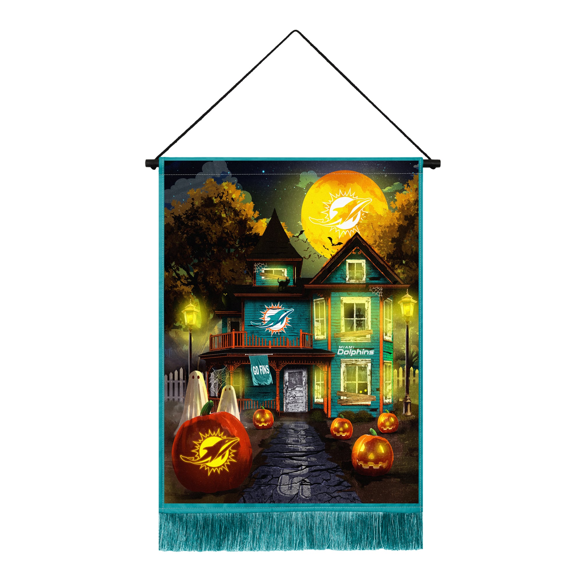 Miami Dolphins 18" x 24" LED Halloween Tapestry