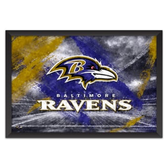 Baltimore Ravens 27" x 39" Brush Stroke Logo Framed Art Print