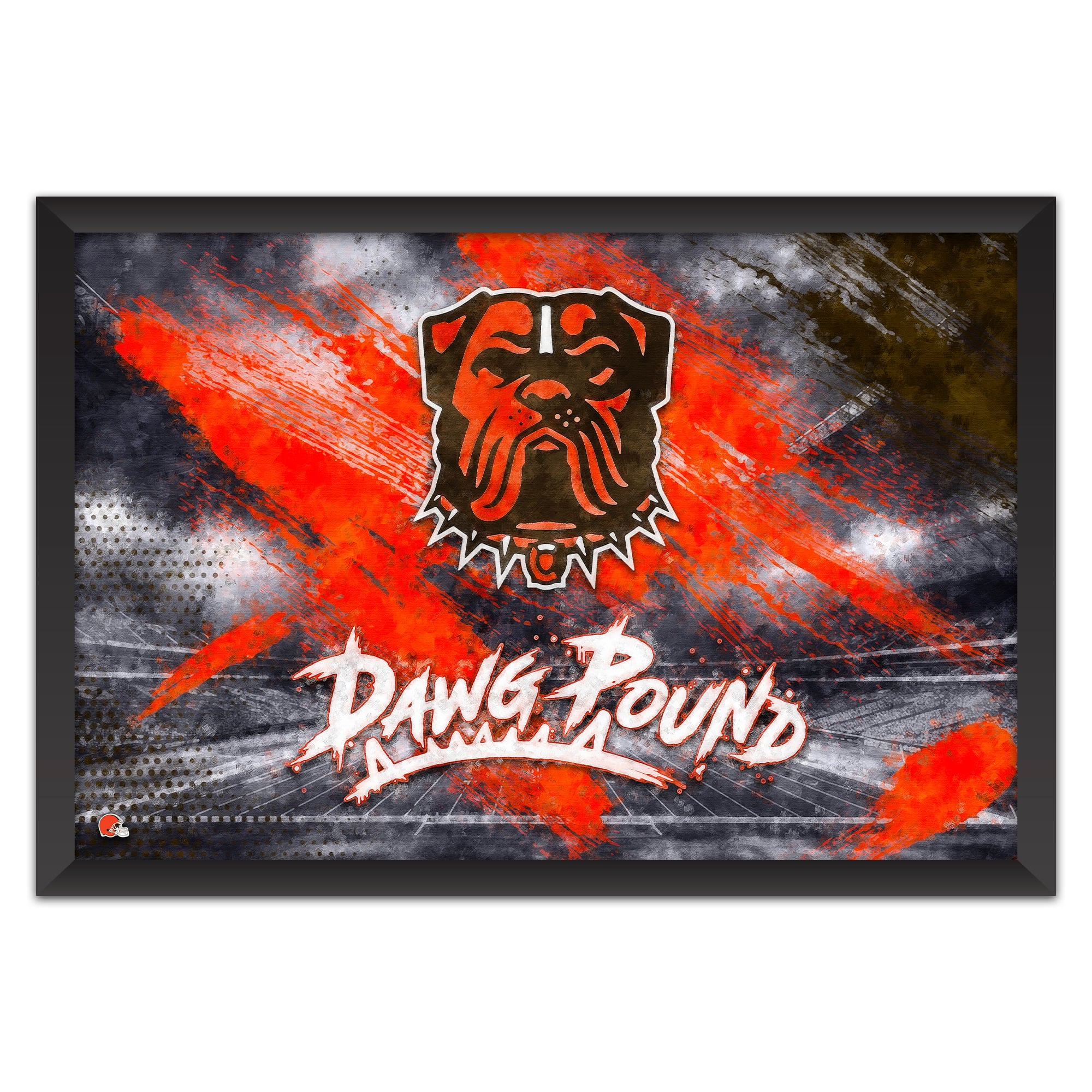 Cleveland Browns 27" x 39" Brush Stroke Logo Framed Art Print