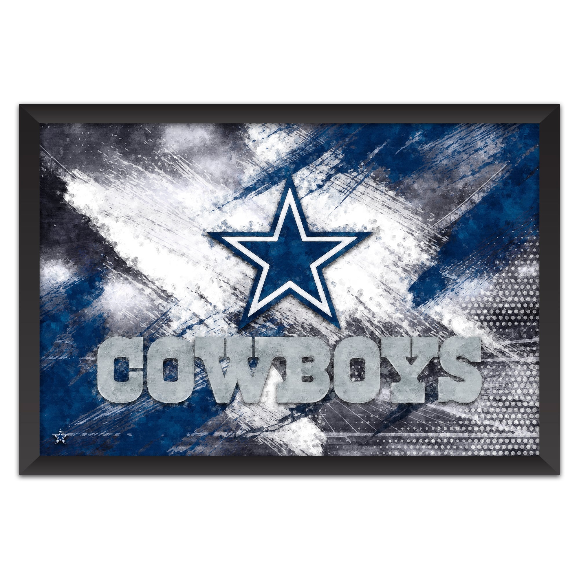 Dallas Cowboys 27" x 39" Brush Stroke Logo Framed Art Print
