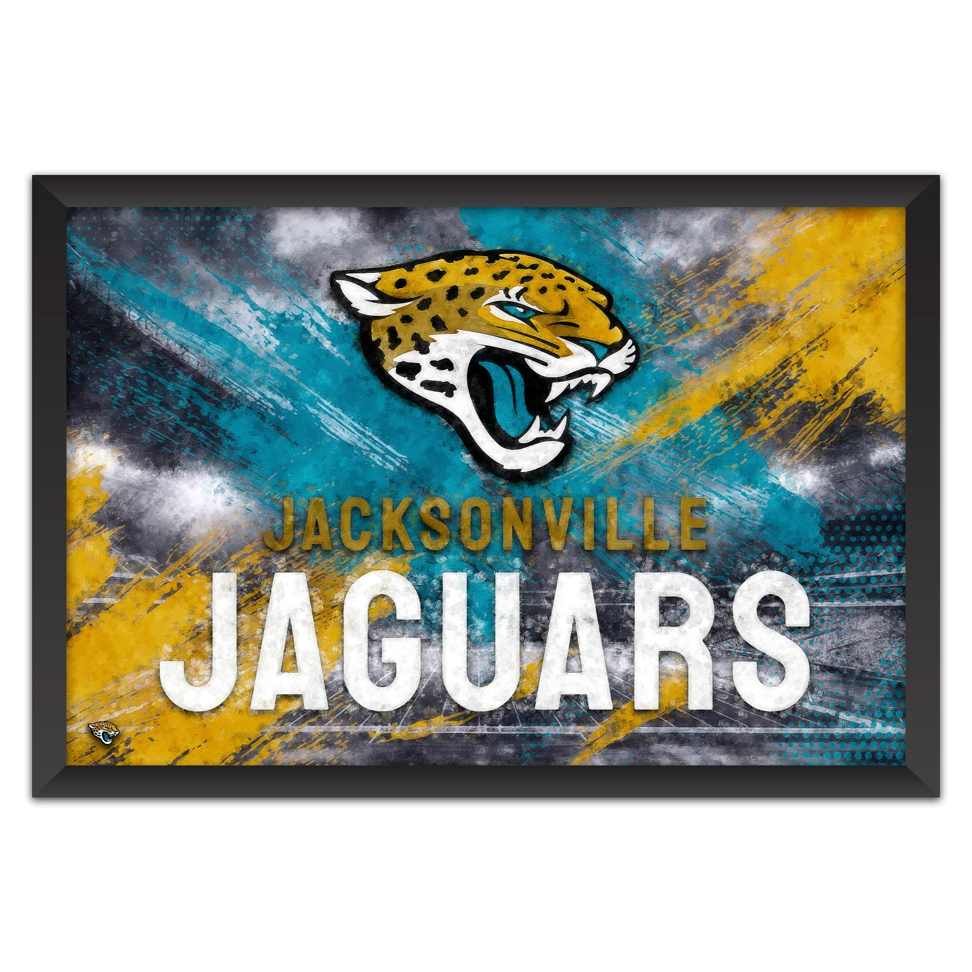 Jacksonville Jaguars 27" x 39" Brush Stroke Logo Framed Art Print