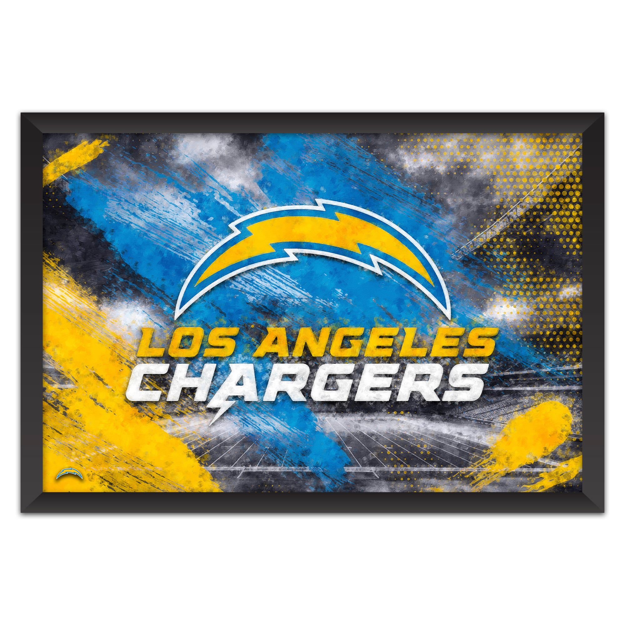 Los Angeles Chargers 27" x 39" Brush Stroke Logo Framed Art Print
