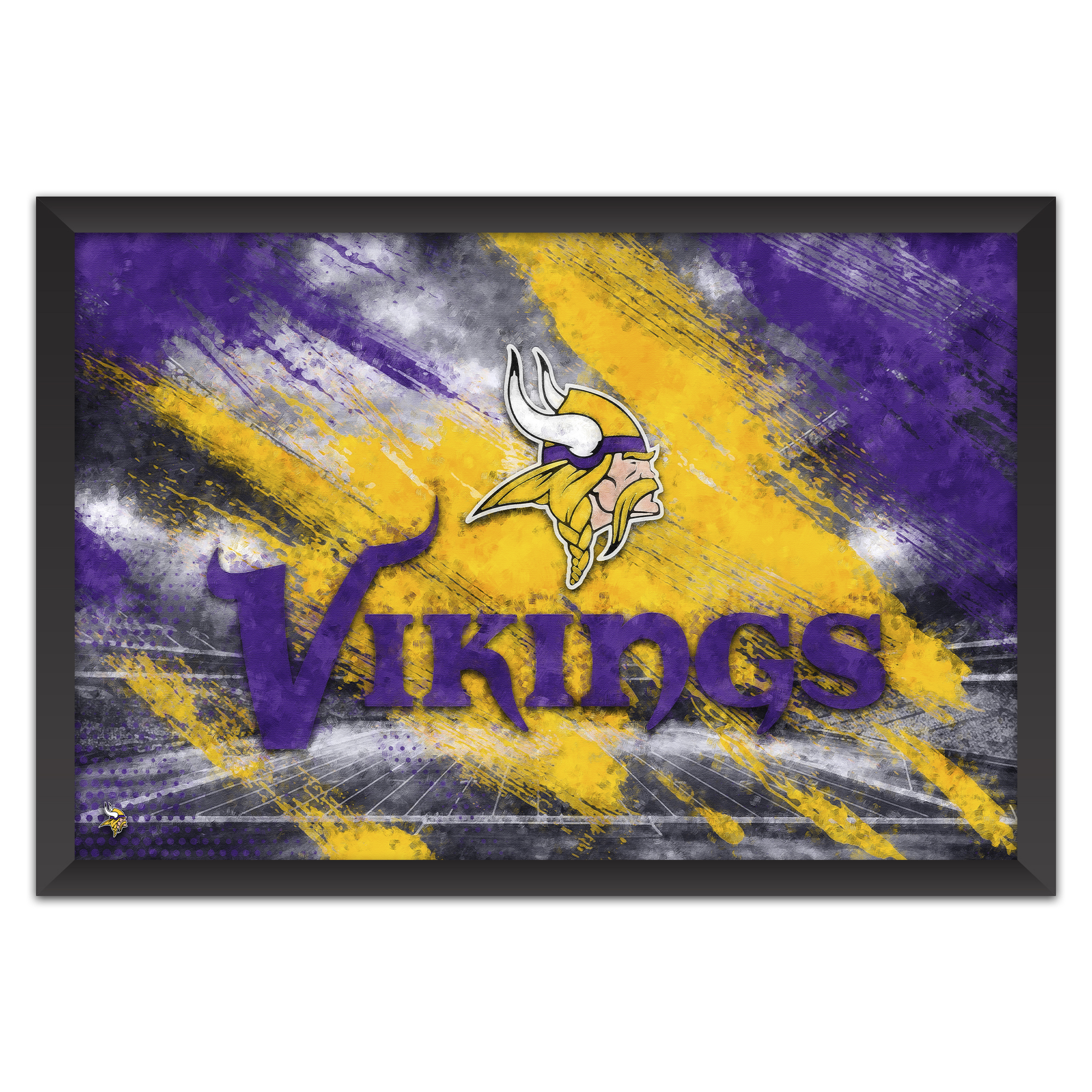 Minnesota Vikings 27" x 39" Brush Stroke Logo Framed Art Print