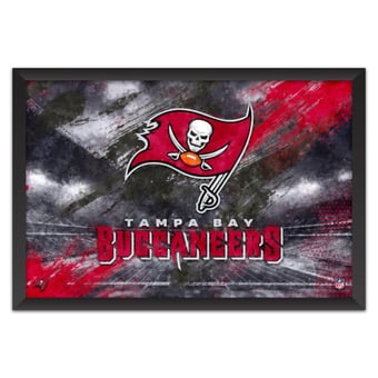 Tampa Bay Buccaneers 27" x 39" Brush Stroke Logo Framed Art Print