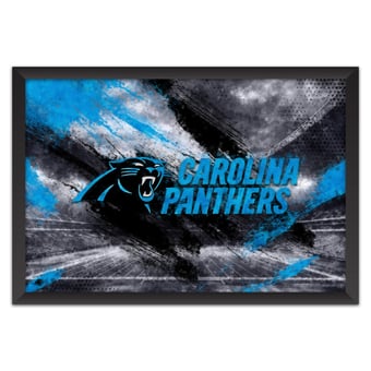 Carolina Panthers 14" x 20" Brush Stroke Logo Framed Art Print