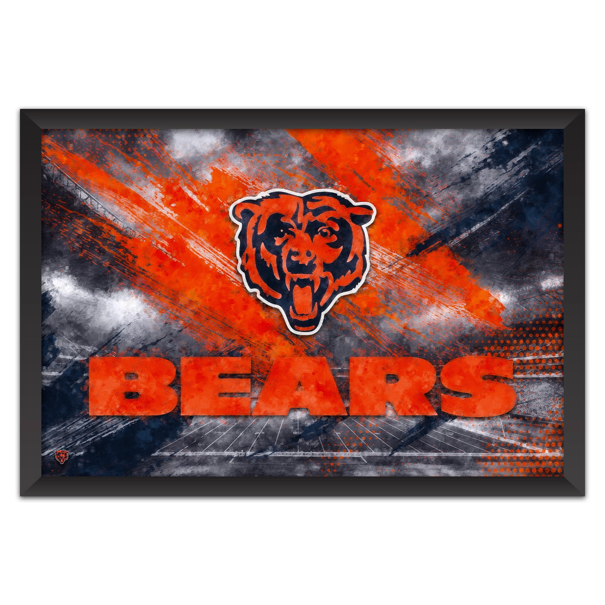 Chicago Bears 14" x 20" Brush Stroke Logo Framed Art Print