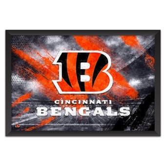 Cincinnati Bengals 14" x 20" Brush Stroke Logo Framed Art Print