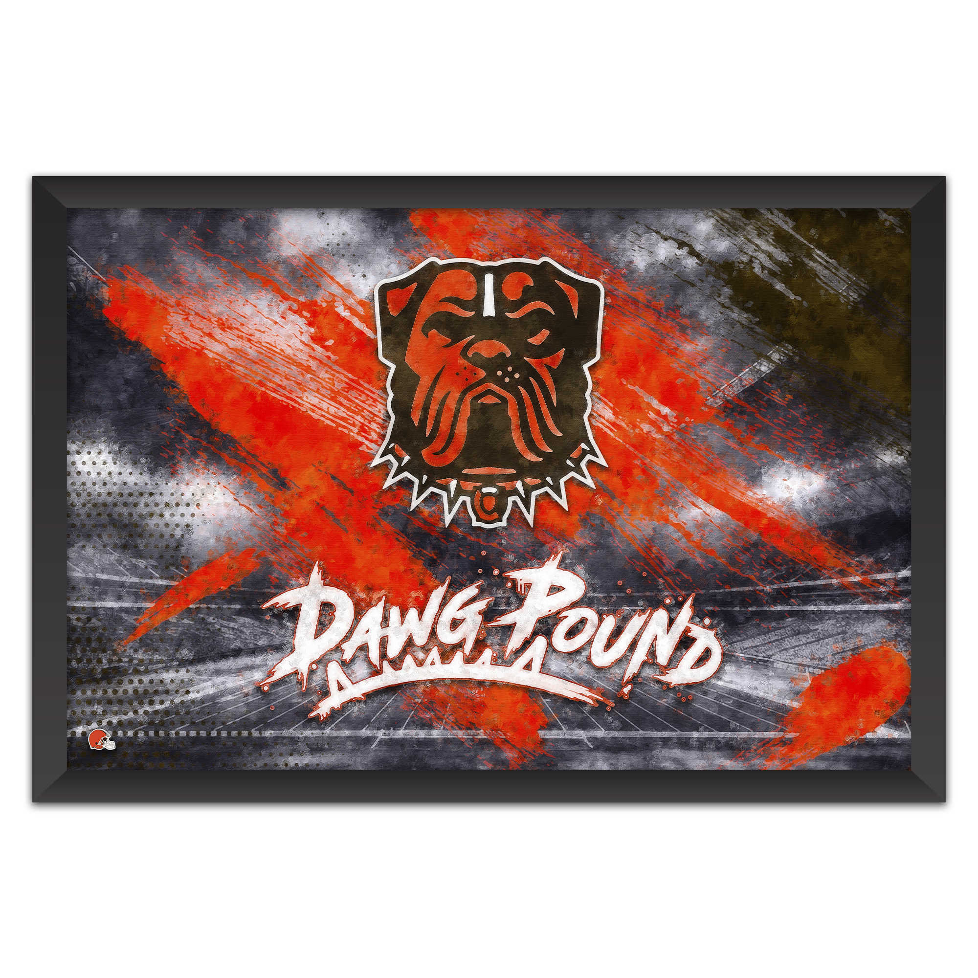 Cleveland Browns 14" x 20" Brush Stroke Logo Framed Art Print