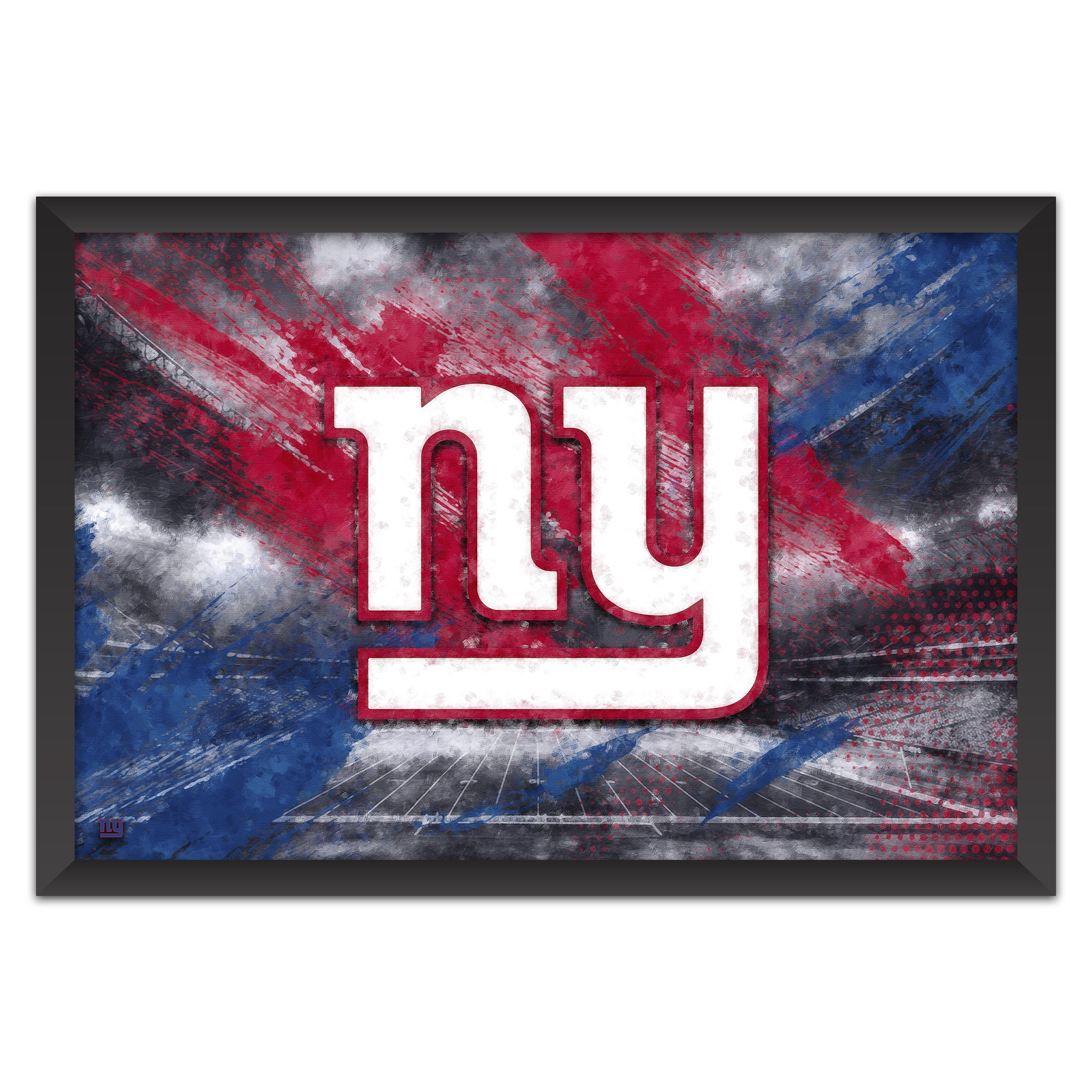 New York Giants 14" x 20" Brush Stroke Logo Framed Art Print