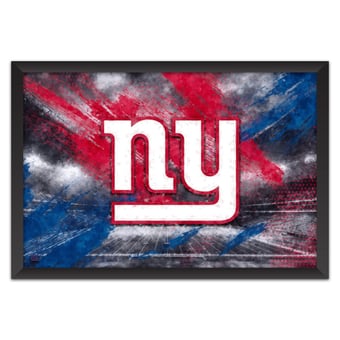 New York Giants 14" x 20" Brush Stroke Logo Framed Art Print