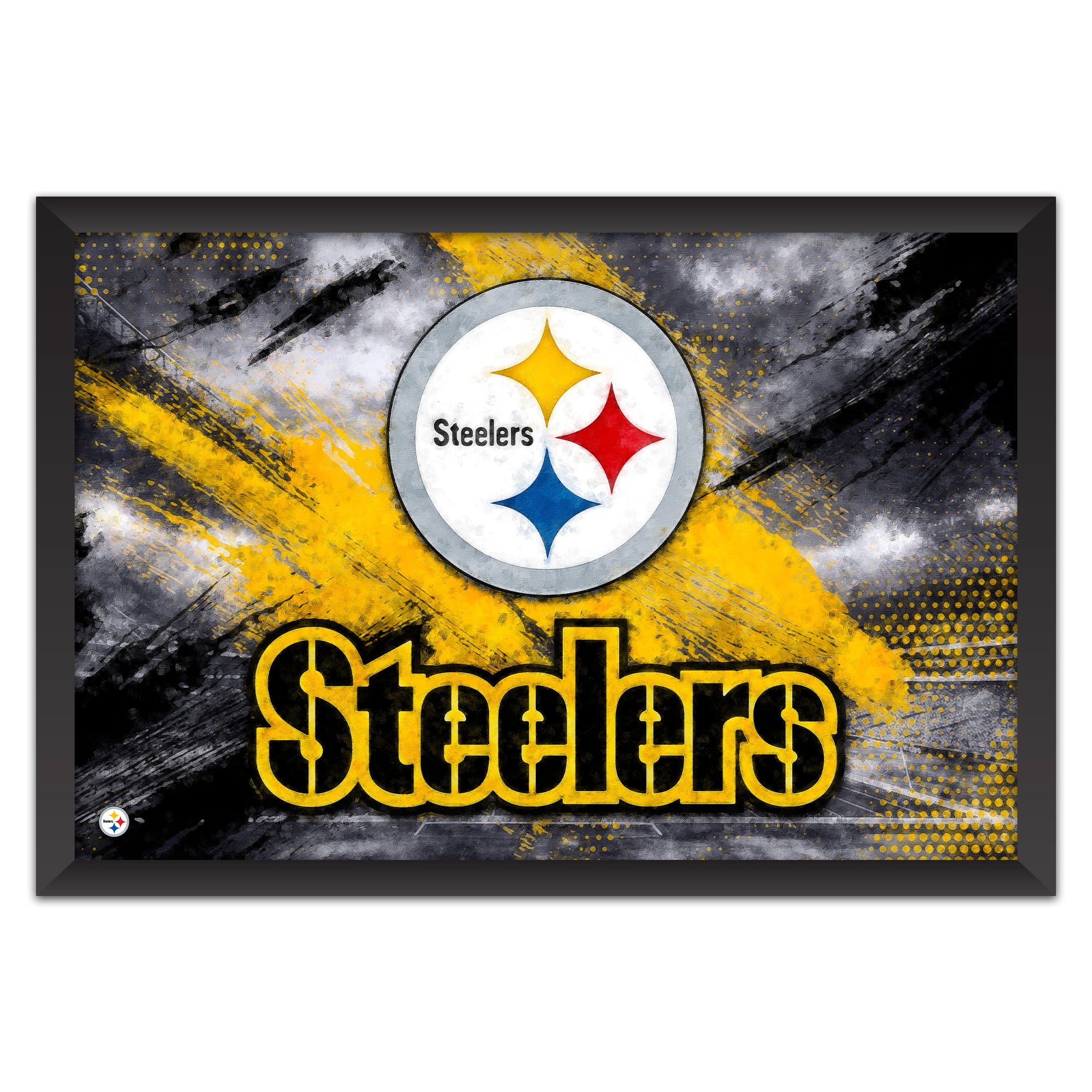 Pittsburgh Steelers 14" x 20" Brush Stroke Logo Framed Art Print