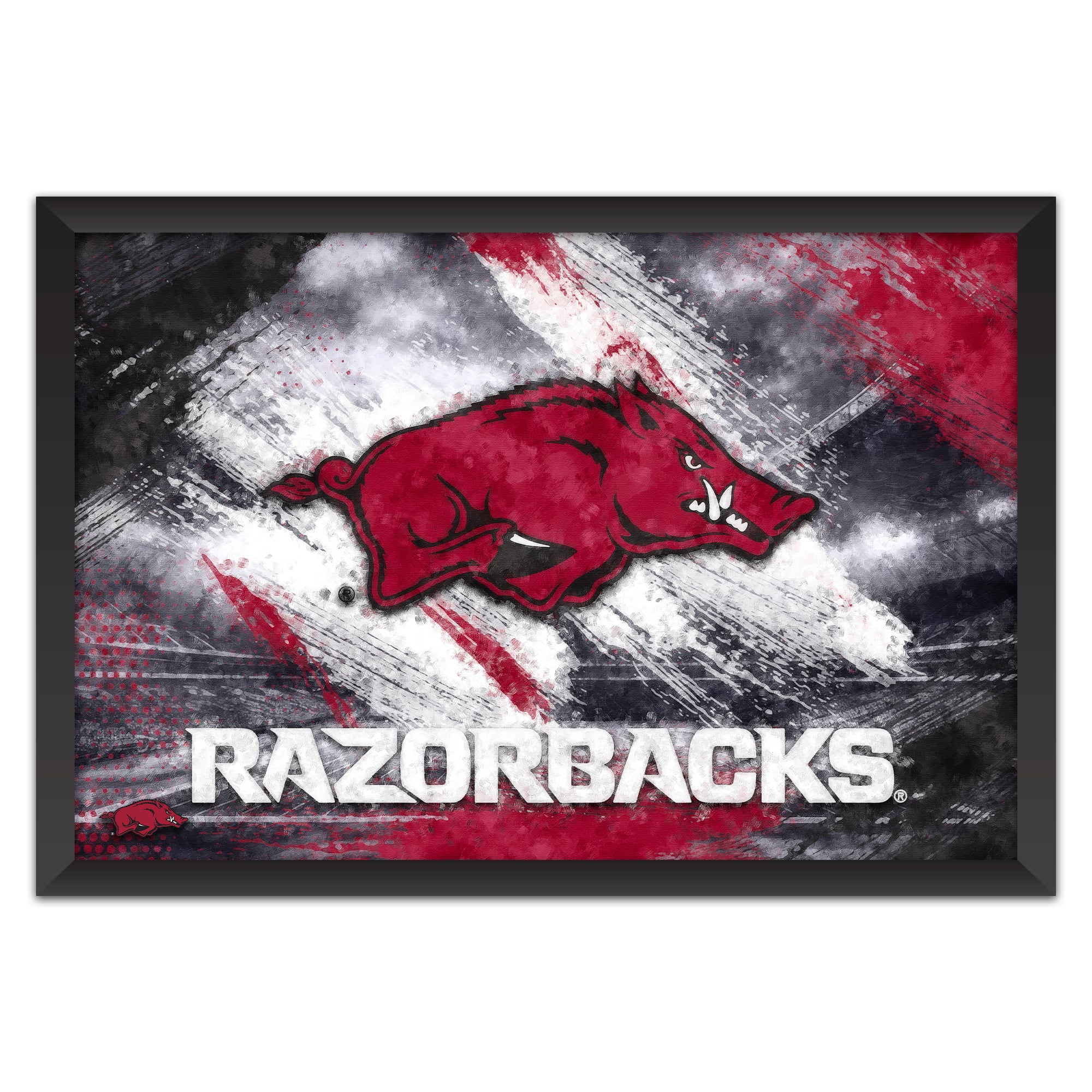 Arkansas Razorbacks 27" x 39" Brush Stroke Logo Framed Art Print