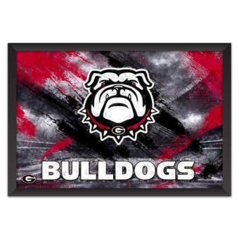 Georgia Bulldogs 27" x 39" Brush Stroke Logo Framed Art Print