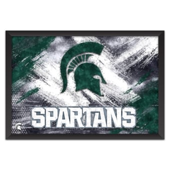 Michigan State Spartans 27" x 39" Brush Stroke Logo Framed Art Print