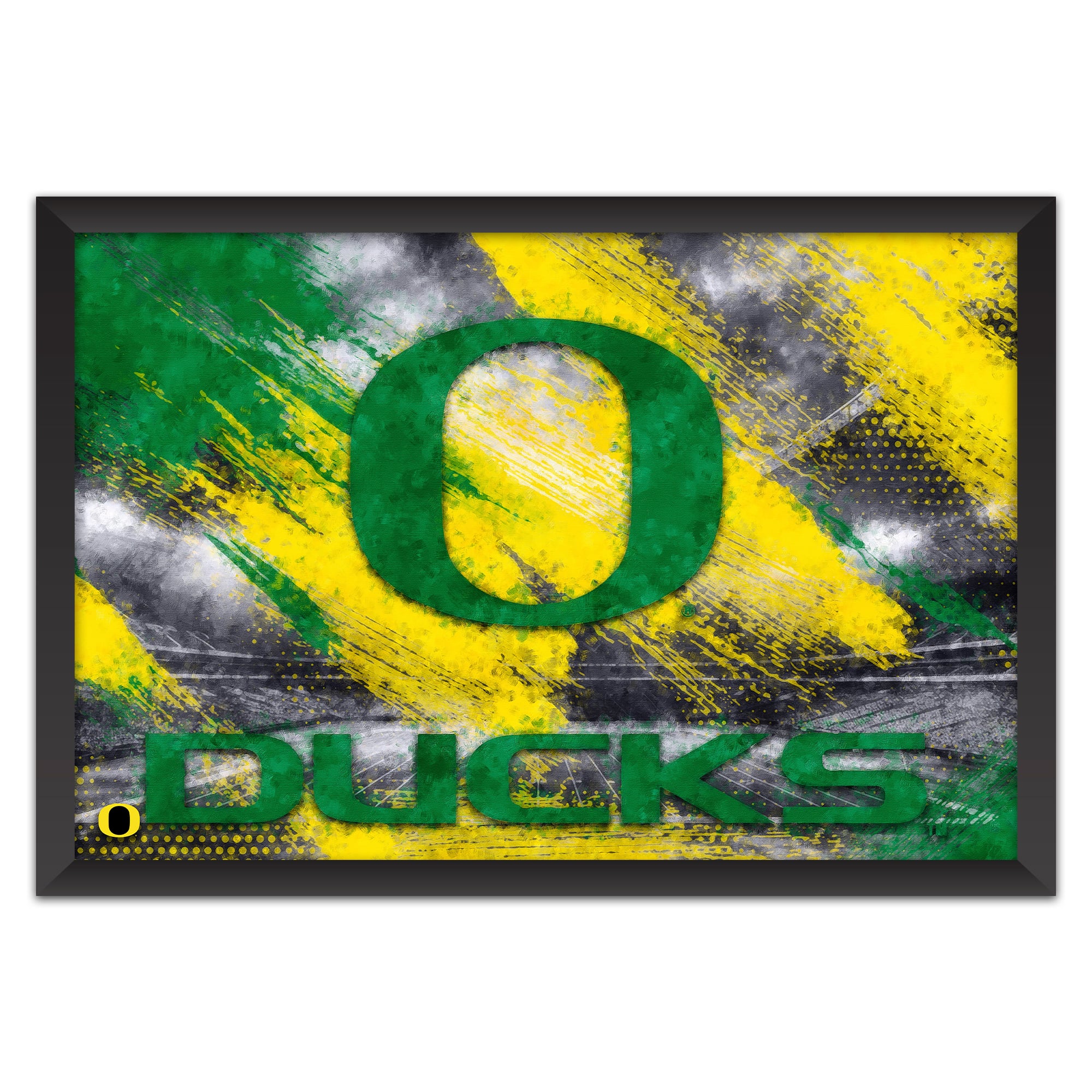 Oregon Ducks 27" x 39" Brush Stroke Logo Framed Art Print