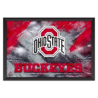 Ohio State Buckeyes 14" x 20" Brush Stroke Logo Framed Art Print