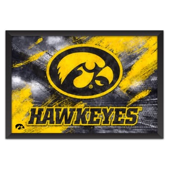 Iowa Hawkeyes 14" x 20" Brush Stroke Logo Framed Art Print