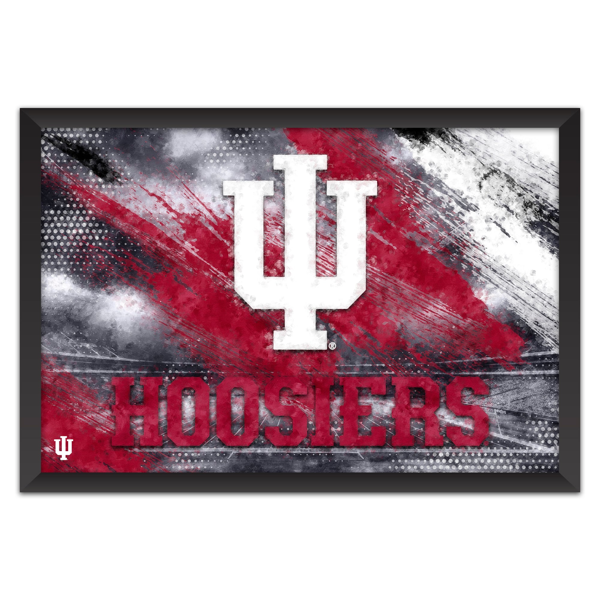 Indiana Hoosiers 14" x 20" Brush Stroke Logo Framed Art Print