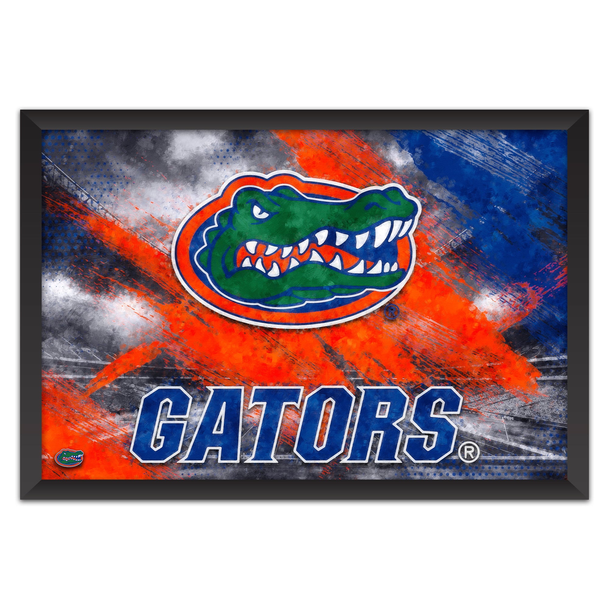 Florida Gators 14" x 20" Brush Stroke Logo Framed Art Print