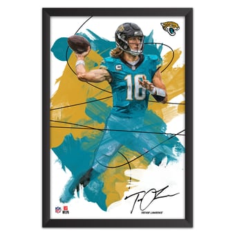 Trevor Lawrence Jacksonville Jaguars 27" x 39" Brush Stroke Player Framed Art Print