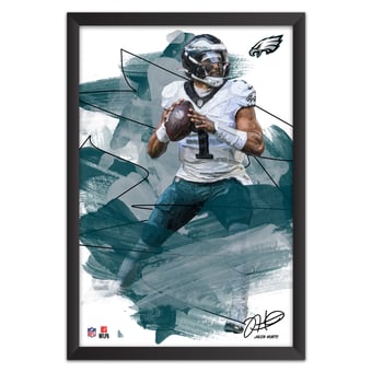 Jalen Hurts Philadelphia Eagles 27" x 39" Brush Stroke Player Framed Art Print