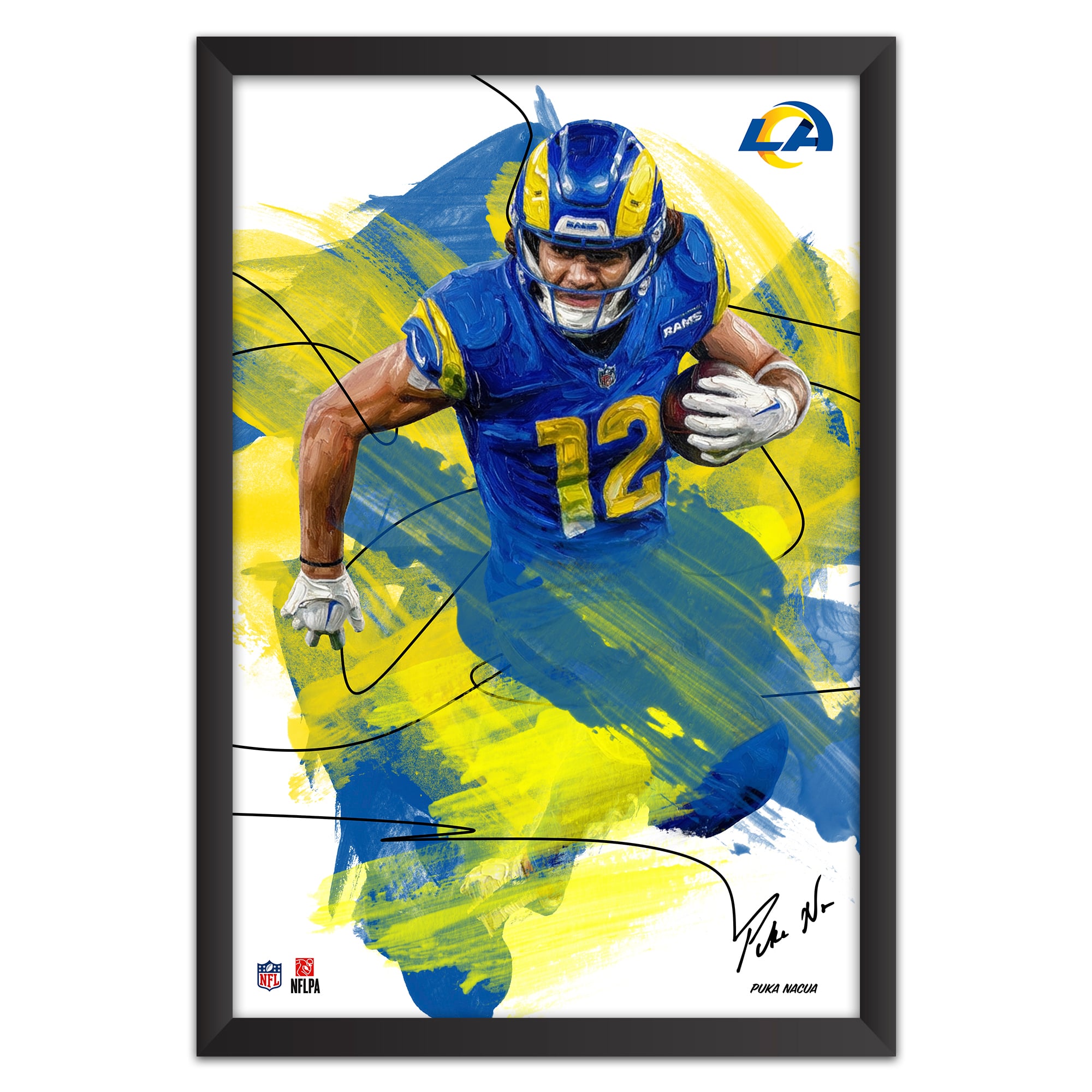 Puka Nacua Los Angeles Rams 14" x 20" Brush Stroke Player Framed Art Print