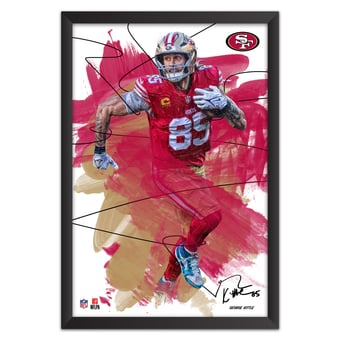 George Kittle San Francisco 49ers 14" x 20" Brush Stroke Player Framed Art Print