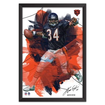 Walter Payton Chicago Bears 27" x 39" Brush Stroke Player Framed Art Print