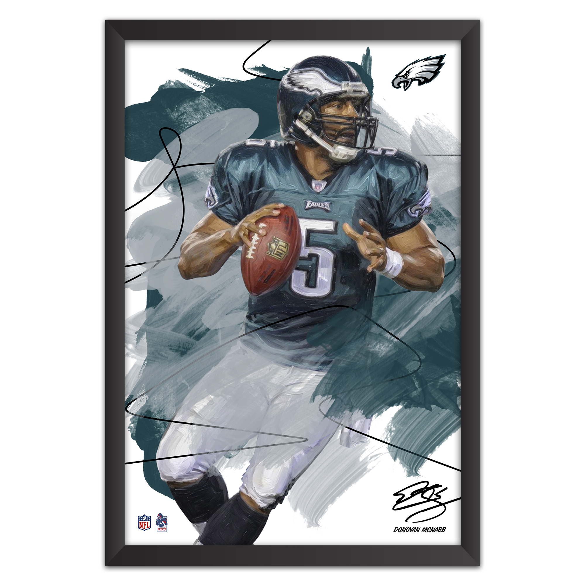 Donovan McNabb Philadelphia Eagles 27" x 39" Brush Stroke Player Framed Art Print