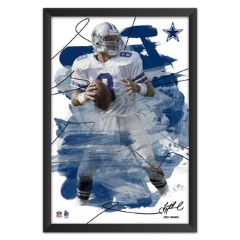 Troy Aikman Dallas Cowboys 14" x 20" Brush Stroke Player Framed Art Print