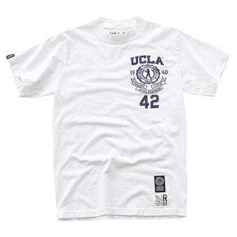 Unisex Roots of Fight x UCLA Bruins x Jackie Robinson White Heavyweight T-Shirt