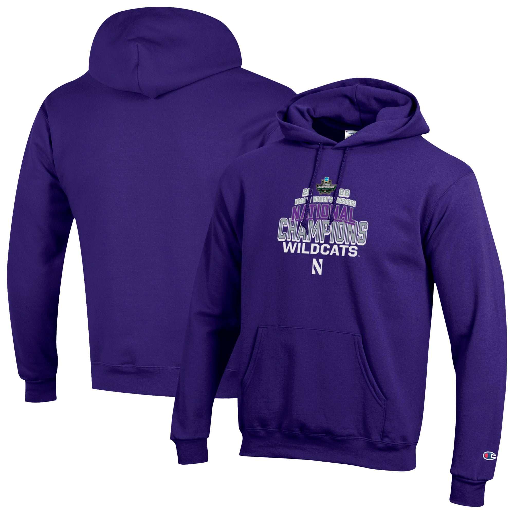 Unisex Champion  Purple Northwestern Wildcats 2026 NCAA Women's Lacrosse National Champions Eco Powerblend Hoodie