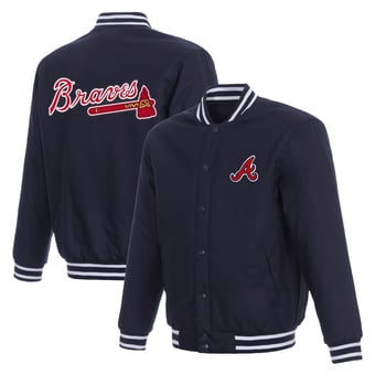 Men's JH Design  Navy Atlanta Braves Full-Snap Jacket