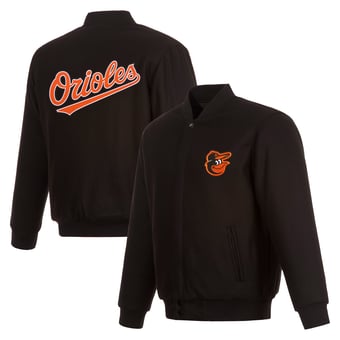 Men's JH Design  Black Baltimore Orioles Full-Snap Reversible Wool Jacket