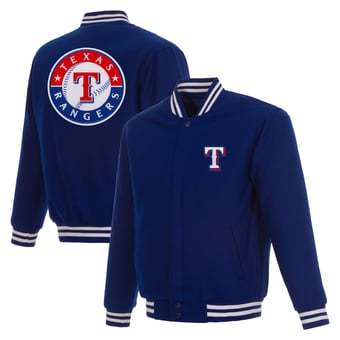Men's JH Design  Royal Texas Rangers Full-Snap Reversible Wool Jacket