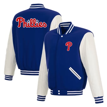 Men's JH Design  Royal Philadelphia Phillies Reversible Full-Snap Varsity Jacket