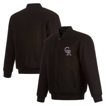 Men's JH Design  Black Colorado Rockies Full-Zip Reversible Wool Jacket