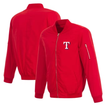 Men's JH Design  Red Texas Rangers Full-Zip Bomber Jacket