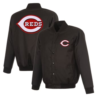 Men's JH Design  Black Cincinnati Reds Full-Snap Jacket